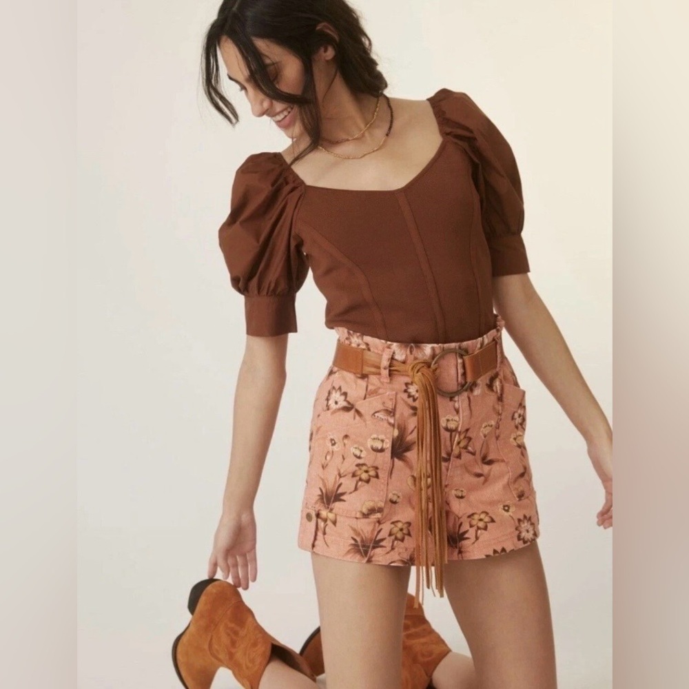 Anthropologie Jessie Utility Floral Printed Shorts